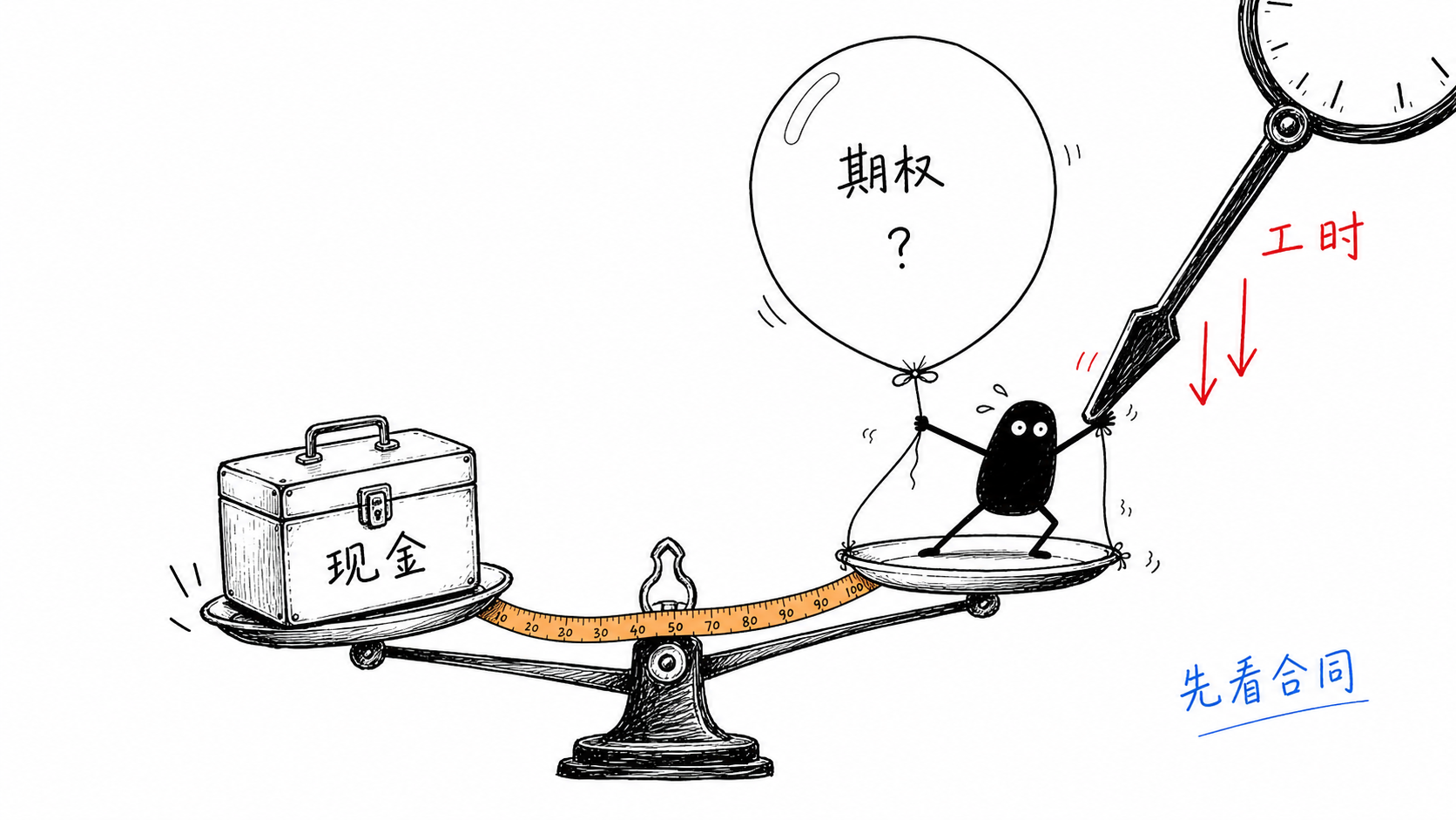 AI 初创 offer 中现金、期权与工时不能直接相加